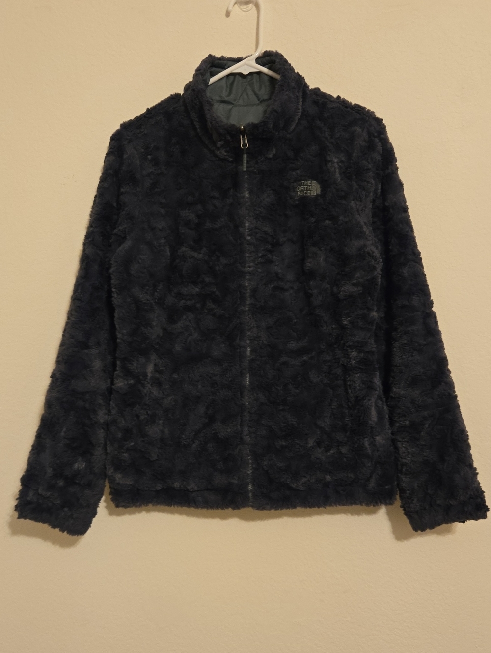 The North Face Gray Fuzzy/Puffer Full-Zip Reversible Jacket - Small